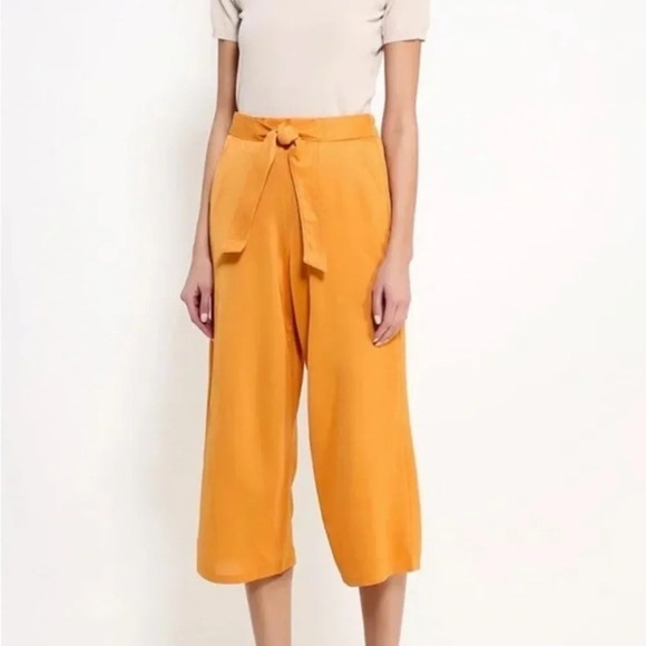 Dorothy Perkins Women's Wide Legs Orange Culottes Capri Cropped Pants Size 8 - Picture 1 of 11